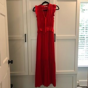 THML Red Ruffle Maxi Dress XS